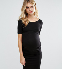 Платье бардо для беременных с укороченными рукавами ASOS Maternity TALL - Черный