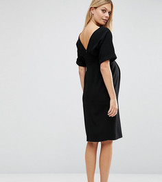 Тканое платье с V-образным вырезом сзади ASOS Maternity - Черный
