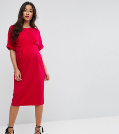 Тканое платье с V-образным вырезом сзади ASOS Maternity - Розовый