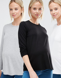 Набор из 3 лонгсливов для беременных ASOS Maternity - Мульти