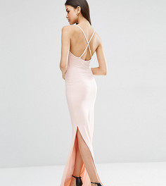 Платье макси с халтером и бретельками сзади ASOS TALL - Розовый