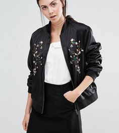 Бомбер с цветочной вышивкой Fashion Union Tall - Черный