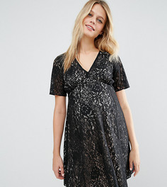 Короткое приталенное платье из кружева ASOS Maternity - Черный