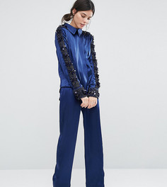 Атласные пижамные брюки Starry Eyed Petite Premium - Темно-синий