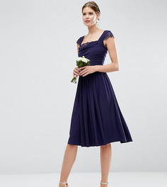 Платье миди с кружевными вставками ASOS TALL WEDDING - Темно-синий
