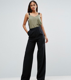 Брюки с широкими штанинами и складками ASOS TALL - Черный