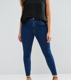 Синие джинсы скинни с завышенной талией ASOS CURVE RIDLEY - Синий