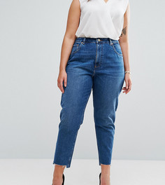 Джинсы в винтажном стиле с разрезами и асимметричными краями ASOS CURVE Original - Синий