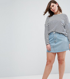 Голубая джинсовая мини-юбка ASOS CURVE - Синий