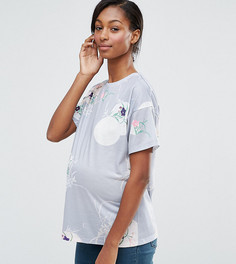 Футболка с цветочным принтом ASOS Maternity - Мульти