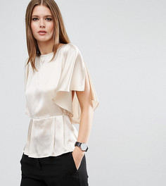 Атласная блузка с рукавами-кимоно ASOS TALL - Кремовый