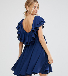 Приталенное платье мини с глубоким вырезом сзади ASOS Maternity - Синий