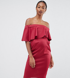 Платье-футляр для беременных с атласным топом ASOS Maternity PREMIUM - Красный
