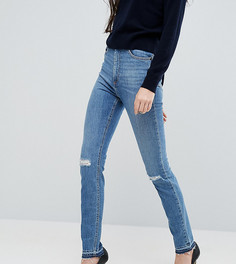 Узкие джинсы в винтажном стиле с рваными коленями ASOS TALL FARLEIGH - Синий