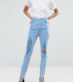 Узкие джинсы в винтажном стиле с завышенной талией ASOS TALL FARLEIGH - Синий