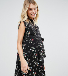 Чайное платье для беременных с кружевом и цветочным принтом ASOS Maternity - Мульти