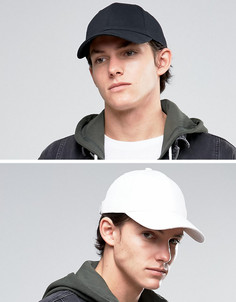 2 бейсболки (черная, белая) ASOS - СКИДКА - Мульти