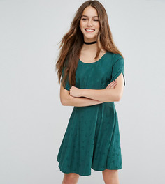 Жаккардовое платье мини с короткими рукавами ASOS PETITE - Зеленый