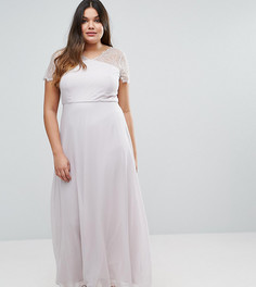 Платье макси с кружевными вставками ASOS CURVE - Серый