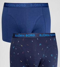 Боксеры-брифы с пляжным принтом (2 шт.) Bjorn Borg - Темно-синий
