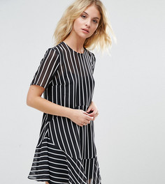 Чайное платье в полоску ASOS PETITE - Черный