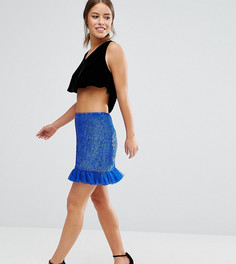 Мини-юбка с отделкой ASOS PETITE - Синий