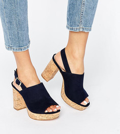 Босоножки на каблуке для широкой стопы ASOS TAMMY - Темно-синий
