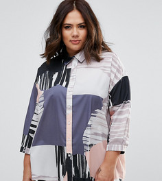 Oversize-рубашка с абстрактным принтом ASOS CURVE - Мульти