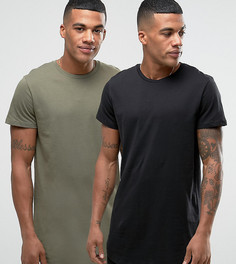 2 удлиненные футболки с асимметричным краем Jack &amp; Jones Originals - СКИДКА - Мульти