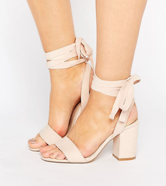 Сандалии для широкой стопы с завязкой ASOS HOLDING ON - Бежевый
