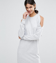 Трикотажное платье с вырезами на плечах ASOS TALL LOUNGE - Серый
