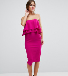 Фактурное платье-футляр с рюшами ASOS PETITE - Фиолетовый