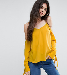 Топ с открытыми плечами и завязками на манжетах ASOS TALL - Желтый