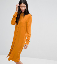 Платье-рубашка миди в стиле casual ASOS TALL - Оранжевый