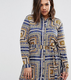 Платье-рубашка с платочным принтом AX Paris Plus - Мульти