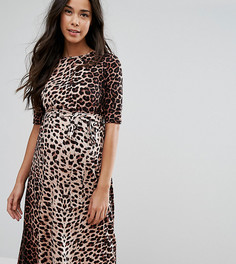Платье миди с принтом леопарда ASOS Maternity - Мульти