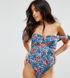 Слитный купальник в цветочек эксклюзивно для ASOS FULLER BUST, DD-G - Мульти