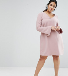 Платье-трапеция с вырезом ASOS CURVE - Розовый
