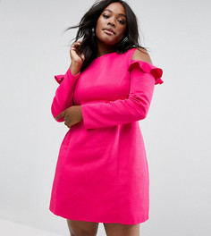 Платье с вырезами на плечах ASOS CURVE - Розовый
