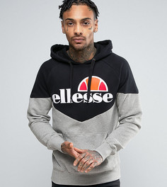Худи с шевронным узором и крупным логотипом Ellesse - Черный