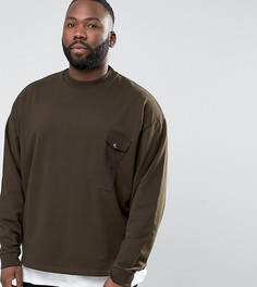 Oversize-свитшот цвета хаки ASOS PLUS - Зеленый