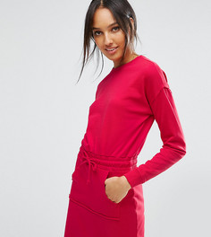 Трикотажное платье с карманом-кенгуру ASOS TALL - Красный