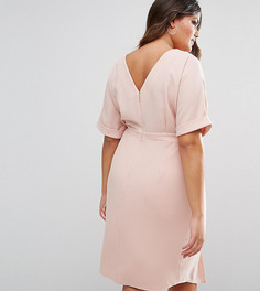 Строгое платье миди ASOS CURVE - Розовый