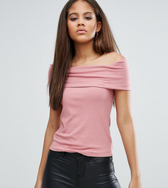 Топ в рубчик с открытыми плечами ASOS TALL - Розовый