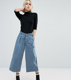 Широкие брюки с выбеленным эффектом ASOS PETITE - Синий