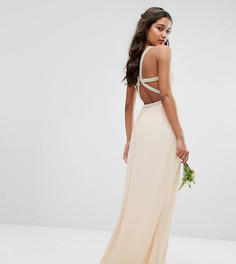 Платье макси с бретельками сзади и отделкой TFNC WEDDING - Розовый