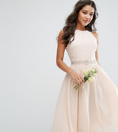 Декорированное платье миди с пышной юбкой TFNC WEDDING - Розовый