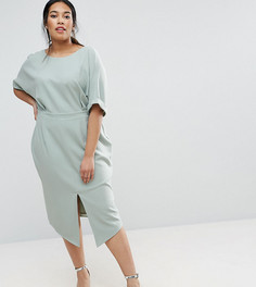 Строгое платье миди ASOS CURVE - Зеленый