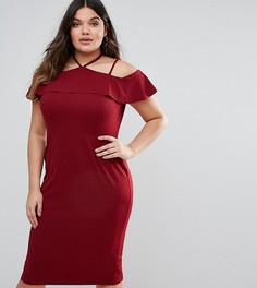 Платье-футляр с лямками ASOS CURVE - Красный