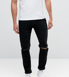 Джинсы скинни с рваными коленями ASOS TALL - Черный